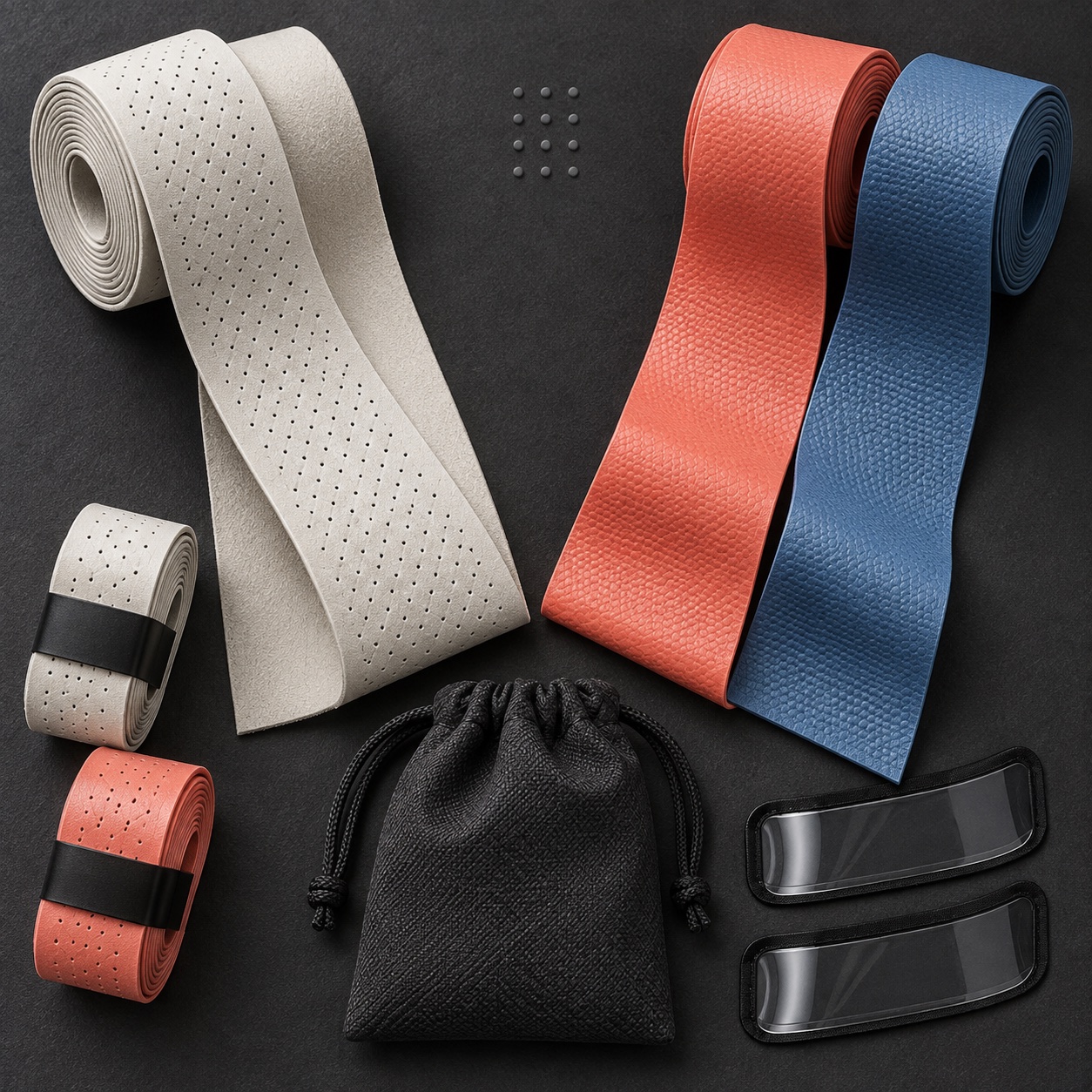 Recreación de los dos acabados de overgrip DRY y TACK